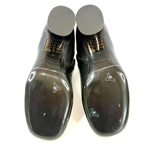 SANDRO Leather ankle boots Black Size US 6.5 EU 37 NEW WITHOUT TAGS - Picture 7 of 8